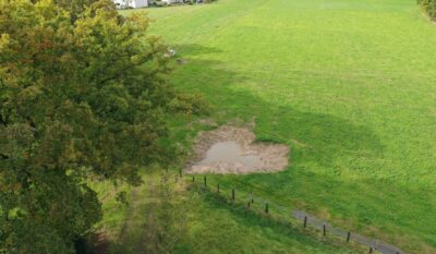 Vue aérienne de parcelles bocagères © Parc naturel régional Vallée de la Rance-Côte d'Émeraude dans les Côtes d'Armor