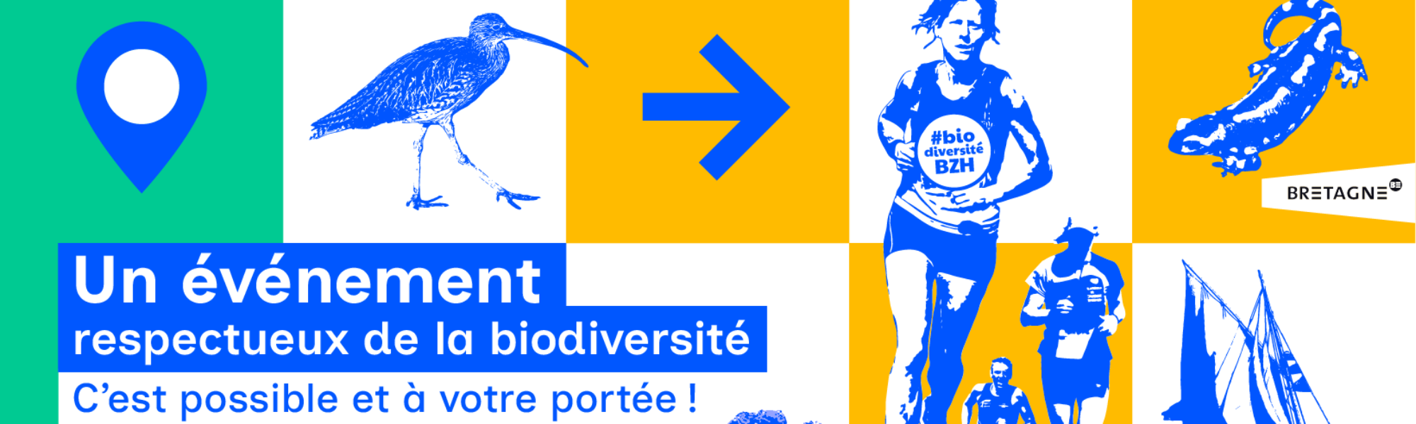 Guide "Organiser un événement dans les espaces naturels en Bretagne". Couverture. © Agence Bretonne de la Biodiversité, graphisme : Faire Forme
