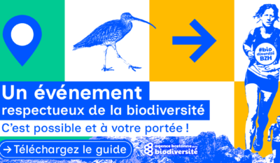 Guide "Organiser un événement dans les espaces naturels en Bretagne". Couverture. © Agence Bretonne de la Biodiversité, graphisme : Faire Forme